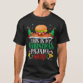 Burger Christmas Pajama Burger Lover Xmas Party T-Shirt (Vorderseite)