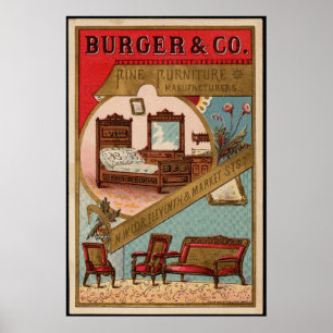 Burger & Co. Möbelhersteller Vintage Ad Poster