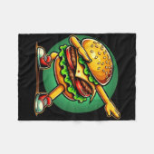 Burger Dabbing Funny Burger Hamburger Food Fleecedecke (Vorderseite (Horizontal))