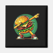 Burger Dabbing Funny Burger Hamburger Food Magnet (Vorne)