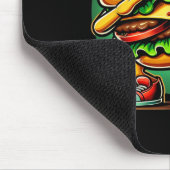 Burger Dabbing Funny Burger Hamburger Food Mousepad (Ecke)