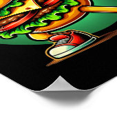 Burger Dabbing Funny Burger Hamburger Food Poster (Ecke)