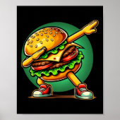 Burger Dabbing Funny Burger Hamburger Food Poster (Vorne)