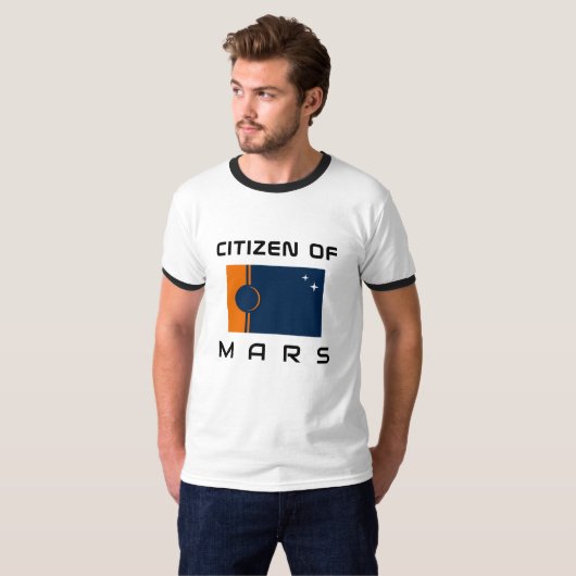 Bürger des Mars T - Shirt mit der Marsflagge (Vorne ganz)