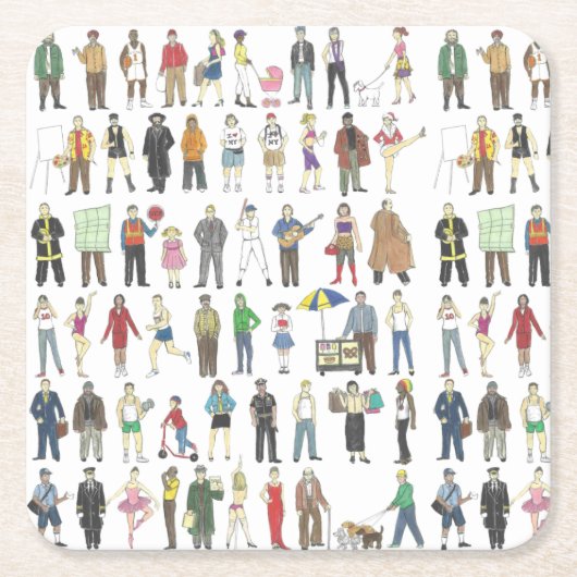 Bürger des New Yorker NYC Rechteckiger Pappuntersetzer (Vorderseite)