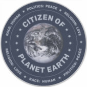 Bürger des Planeten Erde - Vinyl-Sticker mit maßge Aufkleber (Vorderseite)