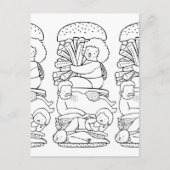 Burger Doodle Art Postkarte (Vorderseite)