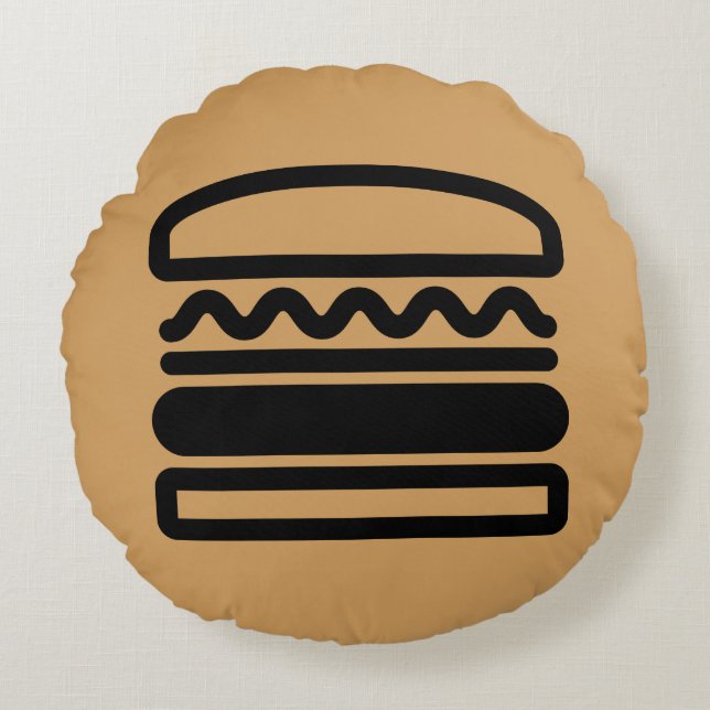Burger Dreams Rundes Kissen (Vorderseite)