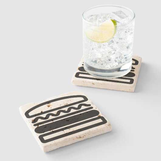 Burger Dreams Steinuntersetzer (Seitenansicht)