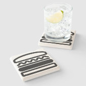 Burger Dreams Steinuntersetzer (Seitenansicht)