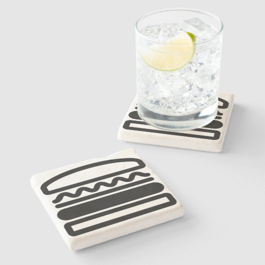 Burger Dreams Steinuntersetzer (Seitenansicht)