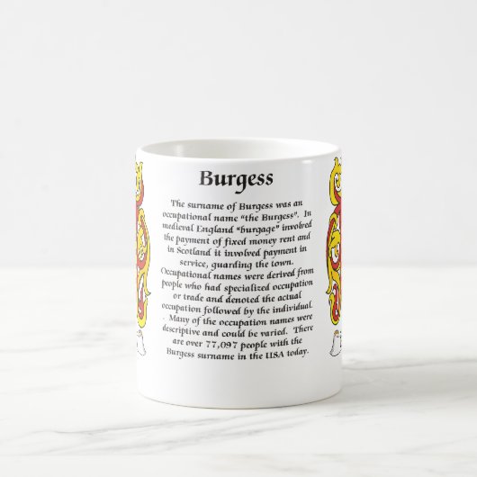 Bürger-Familien-Wappen Tasse (Mittel)