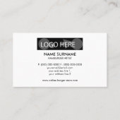 Burger Fast Food Foto Visitenkarte (Rückseite)