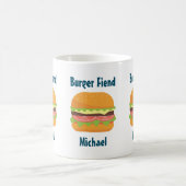 Burger Fiend Hamburger Illustration kundenspezifis Kaffeetasse (Mittel)