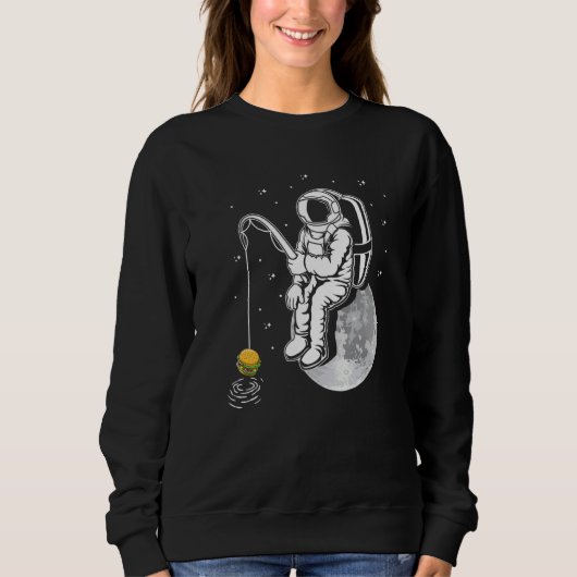 Burger Fischen Fischerastronauten Planeten Cheeseb Sweatshirt (Vorderseite)