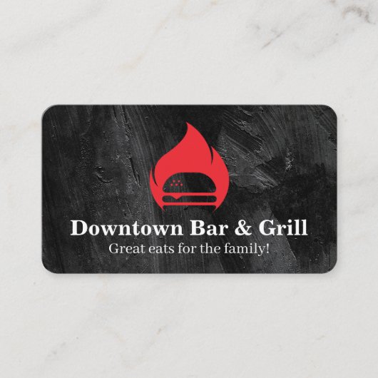 Burger Flame Fire | Restaurant Visitenkarte (Vorderseite)