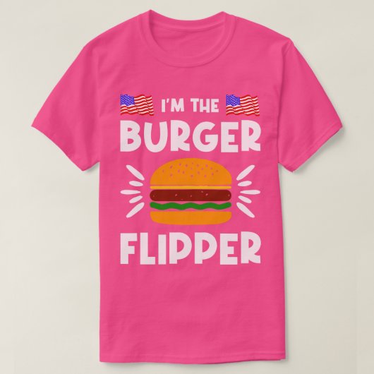 Burger Flipper American Hamburger Lover T-Shirt (Design vorne)