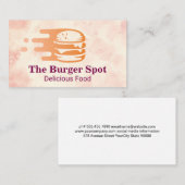 Burger Flying Grafik | Restaurant Visitenkarte (Vorne/Hinten)
