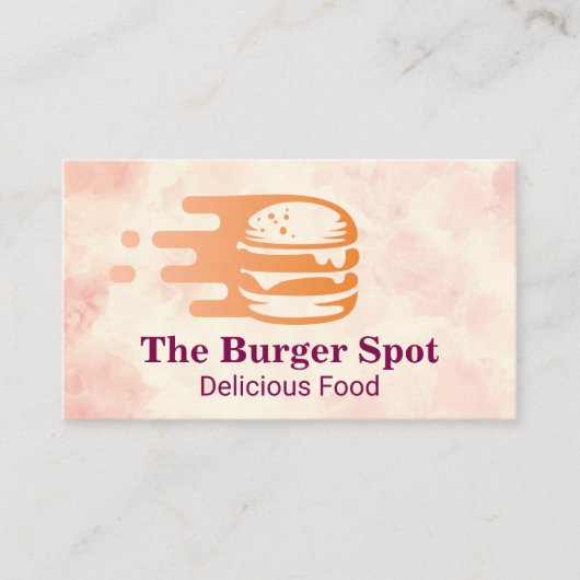 Burger Flying Grafik | Restaurant Visitenkarte (Vorderseite)