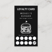 Burger Food Truck Black and White Loyalty Card Visitenkarte (Vorderseite)