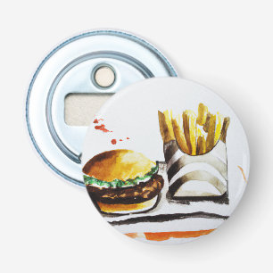 Burger & French Fries Original Water Color Tasche Flaschenöffner