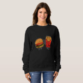 Burger Fries Feinschmecker und Flirt Sweatshirt (Vorne ganz)