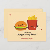 Burger & Fries Funny Valentinstag Card Feiertagspostkarte (Vorne/Hinten)