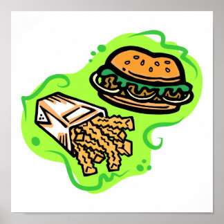 Burger & Fries Poster