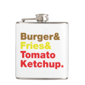 Burger & Fries & Tomato Ketchup. Flachmann (Vorderseite)