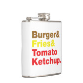 Burger & Fries & Tomato Ketchup. Flachmann (Rechts)