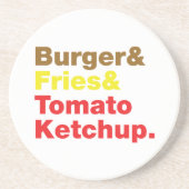 Burger & Fries & Tomato Ketchup. Getränkeuntersetzer (Vorne)