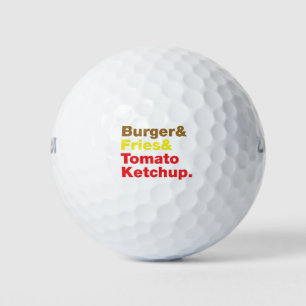 Burger & Fries & Tomato Ketchup. Golfball