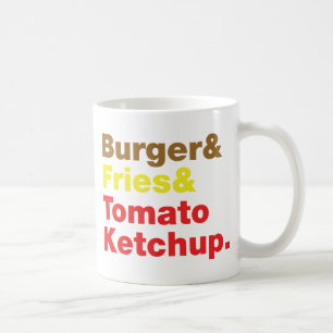 Burger & Fries & Tomato Ketchup. Kaffeetasse