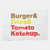 Burger & Fries & Tomato Ketchup. Küchentuch (Horizontal)