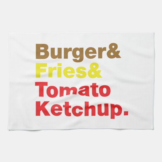 Burger & Fries & Tomato Ketchup. Küchentuch (Horizontal)