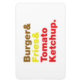 Burger & Fries & Tomato Ketchup. Magnet (Vertikal)