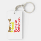 Burger & Fries & Tomato Ketchup. Schlüsselanhänger (Rückseite)