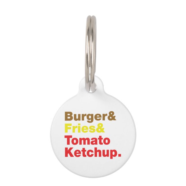 Burger & Fries & Tomato Ketchup. Tiermarke (Vorderseite)