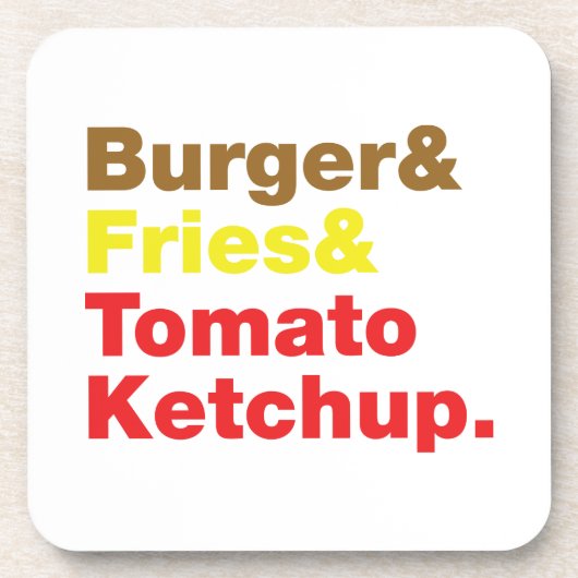 Burger & Fries & Tomato Ketchup. Untersetzer (Vorderseite)