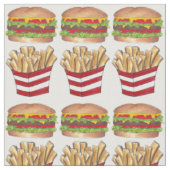 Burger Fry French Fries Fast Food Fabric Stoff (Nahaufnahme)
