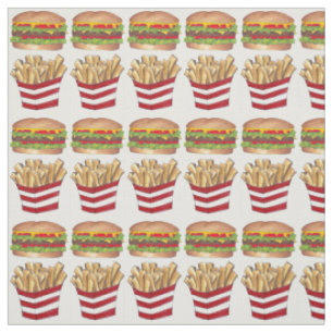Burger Fry French Fries Fast Food Fabric Stoff