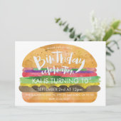 Burger-Geburtstags-Party Einladung (Stehend Vorderseite)