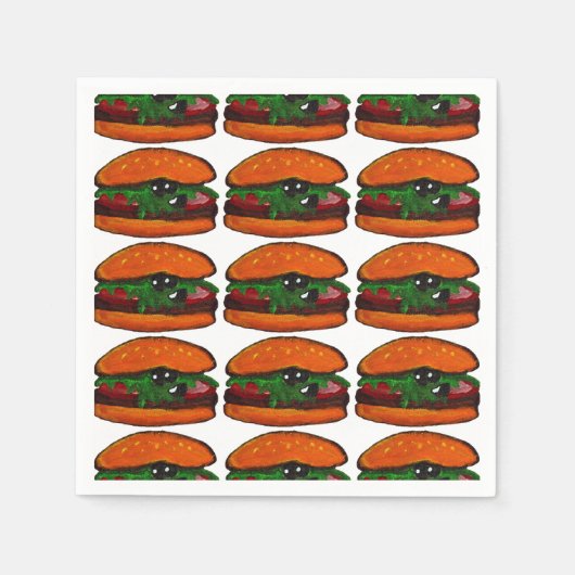 Burger-Geburtstags-Partyserviette Serviette (Vorderseite)