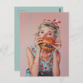 Burger Girl Postkarte (Vorne/Hinten)