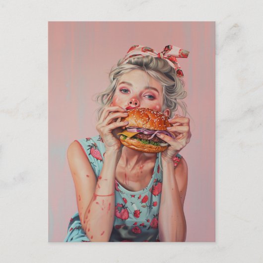 Burger Girl Postkarte (Vorderseite)