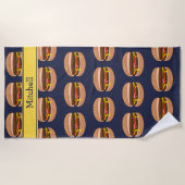 Burger Graphic - Fun Cheeseburger mit Ihrem Namen Strandtuch (Vorderseite)