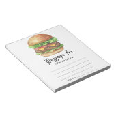 Burger GRILLEN Time Capsule Message Notizblock (angewinkelt)