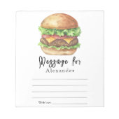 Burger GRILLEN Time Capsule Message Notizblock (Vorderseite)
