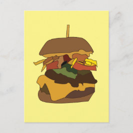 Burger Hamburger Burger Liebe Illustration Postkarte
