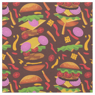 Burger Hamburger Cheeseburger braun Stoff